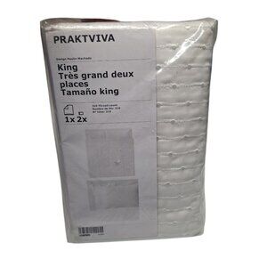 Ikea Praktviva King Duvet Sham Set White Simple Clean‎ Modern Cozy